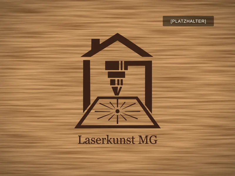 Firmenlogo als Gravur auf einer Holzplatte